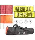 Newwiee 15 Pcs Safety Flag Kit Includes 2 Oversized Load Banner Oversize Load Sign, 8 Red And Orange Flag Warning, 1 Bag And 4 Flag Magnet For Truck Cargo Pedestrian Crossings Construction - View #4