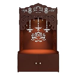 HomScape Lotus Pattern MDF Wood Temple with