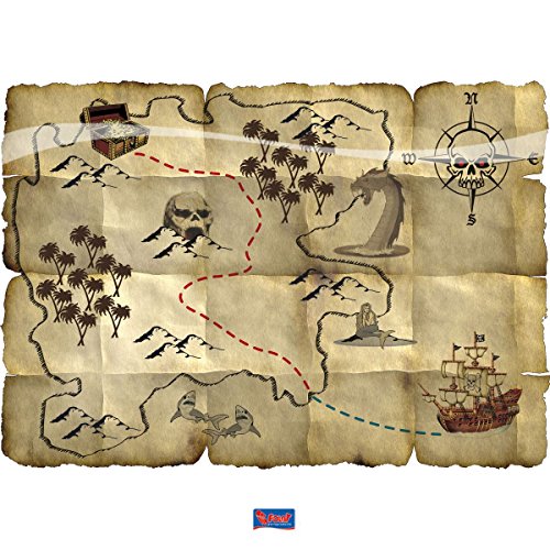 Folat 7659 Schatkaart Red Pirate/st