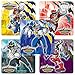 SmileMakers Power Rangers Dino Charge Stickers - Birthday and Theme Party Favors - 100 Per Pack
