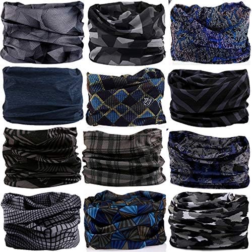 6pcs/12pcs Assorted Seamless Headbands for Men Women Athletic Moisture Wicking Headwear for Sports Cycling Arm Band Hiking Bandana Headwrap Scarf Neck Gaiter Turban Mask