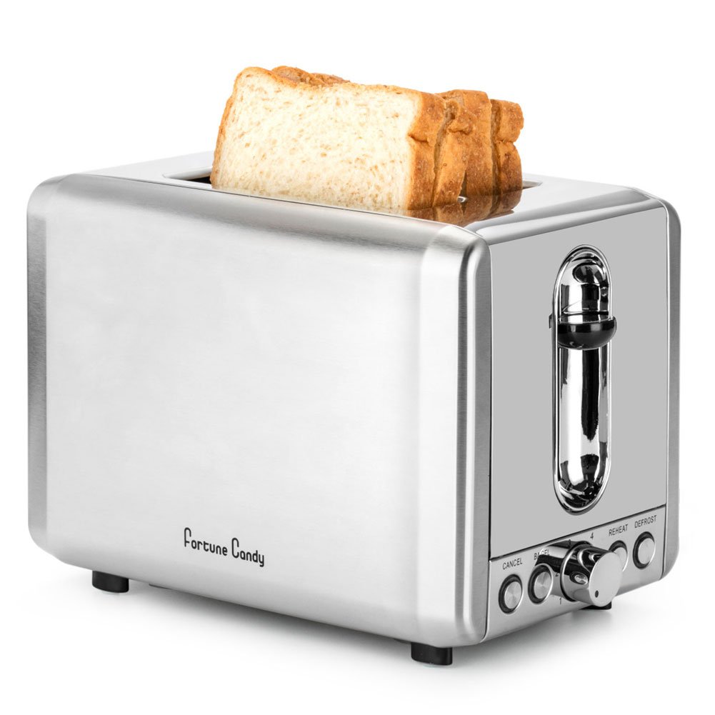 Toaster 2 Slice Stainless Steel, Bagel Toaster, Retro Toaster with