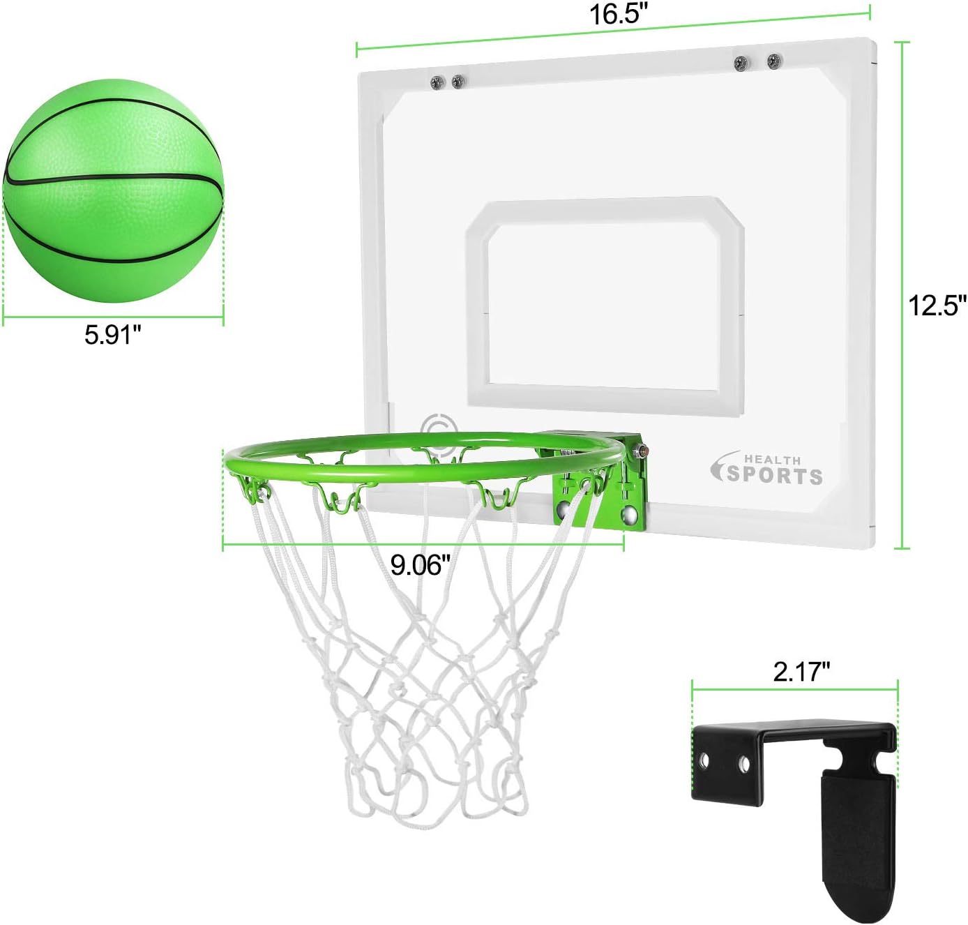 Mini Indoor Basketball Hoop Glow in The Dark - Pro Mini Basketball Hoop Set for Door & Wall with Complete Accessories, More Funny Basketball Toys for Boys Girls: Sports & Outdoors