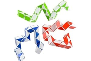 Neliblu Sensory Fidget Snake Cube Twist Puzzles - Stocking Stuffers - Bulk Pack of 3 Assorted Colors