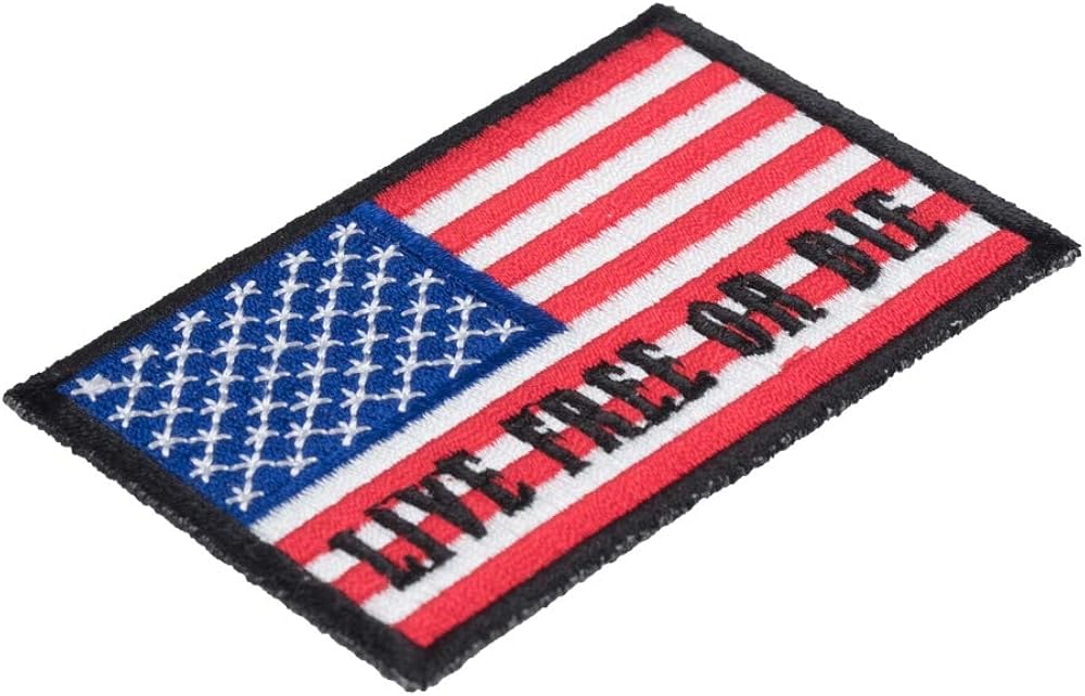 Amazon Com Live Free Or Die American Flag Patch U S Flag Patches Clothing