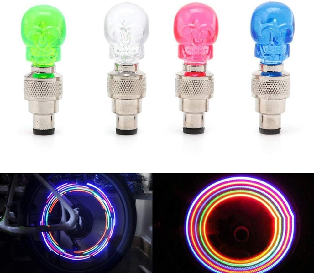 OULATUWB 2 pcs Motorcycle/Bicycle Tire Valve Stem LED