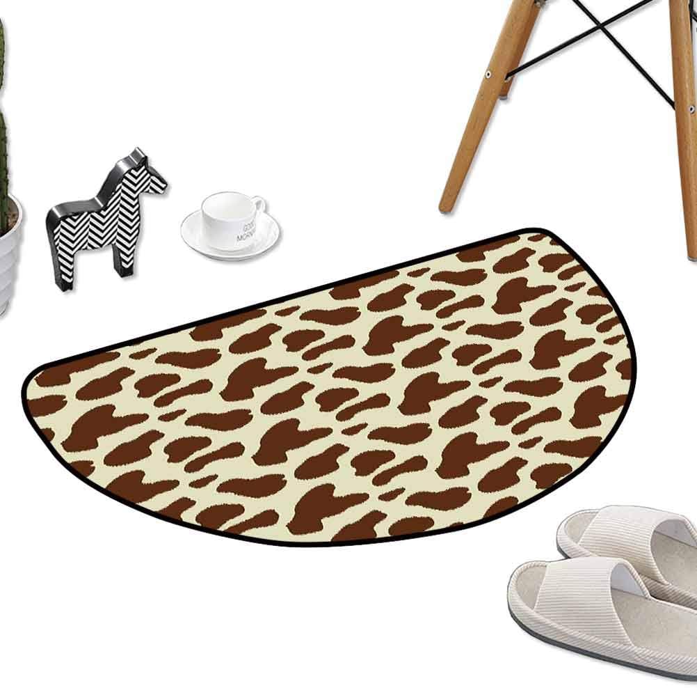 Floor Mat Kitchen Long Carpet Cattle Skin with Brown Spots
