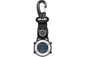 Hemobllo Watch Multipurpose Pocket Watch Climbing Digital Watch Nylon Strap Hanging Watch Backpack Carabiner Watch for Trip O