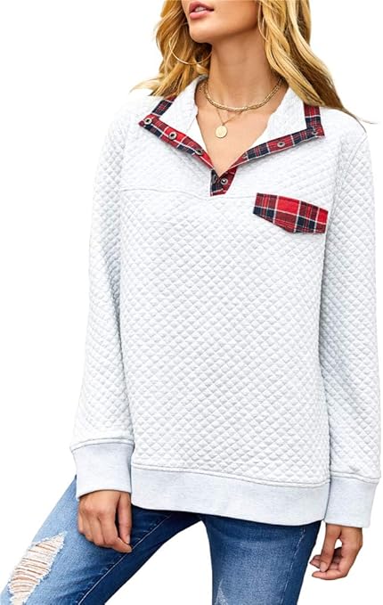 Womens Casual Long Sleeve Pullover T Shirt Fall Loose Fitted Tunic Top at Amazon Womenâs 