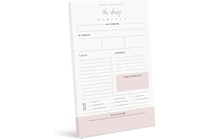 Bliss Collections Daily Planning Pad, To Do List Notebook - Undated Tear-Off Sheets Notepad - Work Calendar, Organizer, Scheduler for Goals, Tasks - Simple (Pink), 6" x 9", 50 Sheets