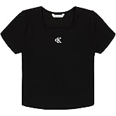 Calvin Klein Girls Short Sleeve Babydoll T-Shirt, Soft & Comfortable