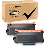 v4ink 2 Pack High Yield Compatible Toner Cartridge Replacement for Brother TN850 TN 850 TN820 Black for use with Brother HLL6