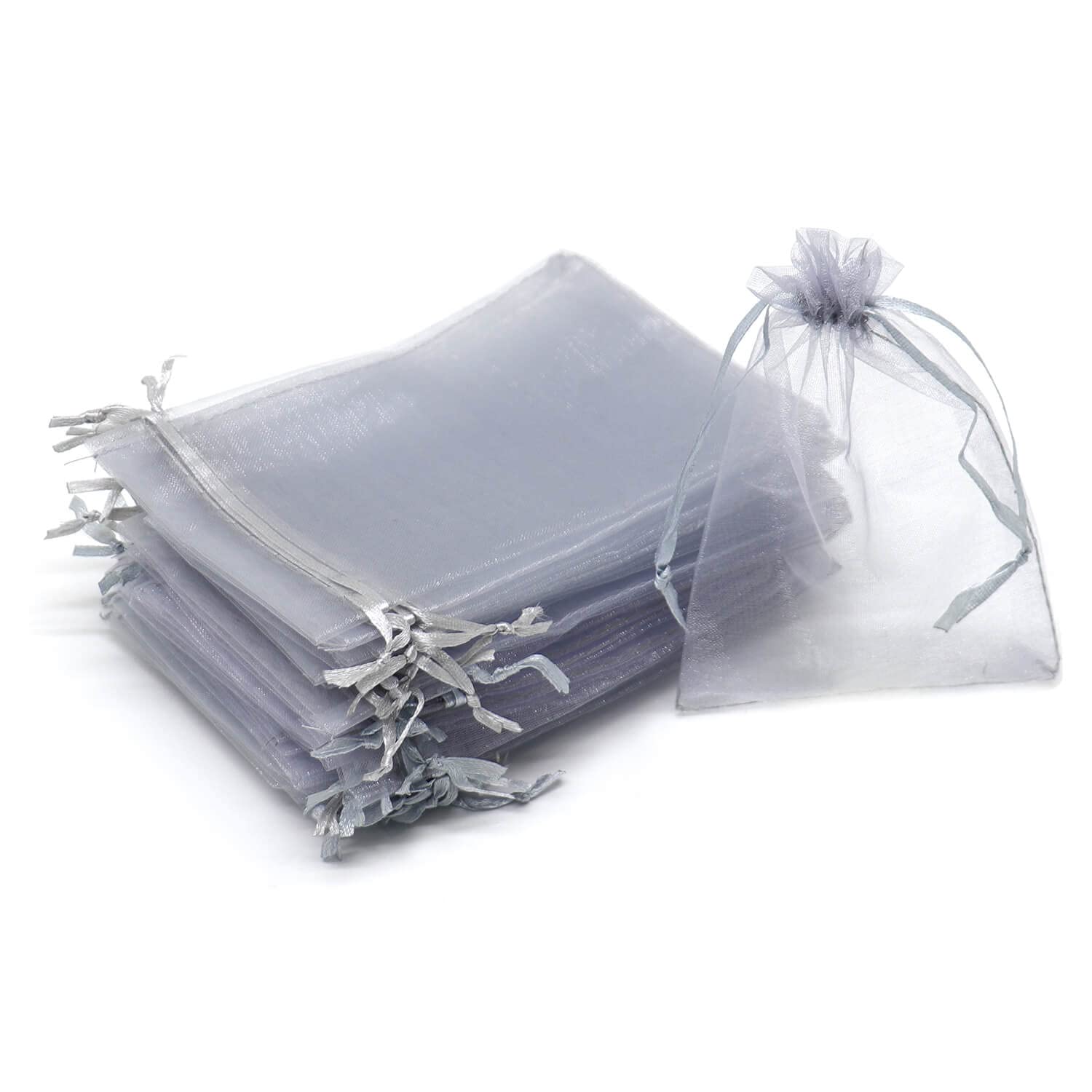 Dealglad® 50pcs Drawstring Organza Jewelry Candy Pouch Gift Bags for Presents, Christmas Wedding Party Favor (4x6, Gray)