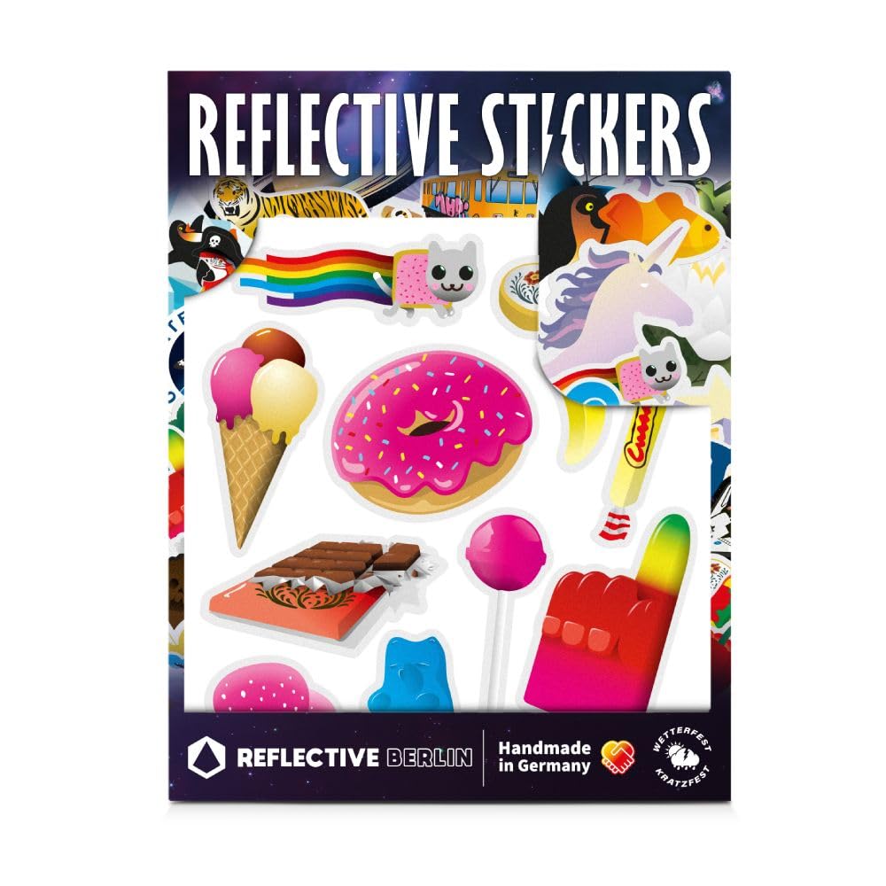 Reflective Berlin Unisex - Adult K.I.D. Reflective Stickers, Sweets, One Size