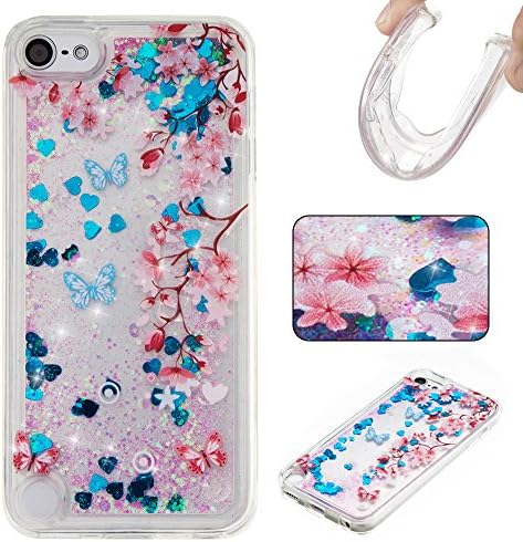 For Apple iPod Touch 5/6 Case,MobilePick Creative Lovely Design Flowing Bling Glitter Liquid Quicksand Case Full Soft TPU Back Cover for Apple iPod Touch 5/6 - Plum