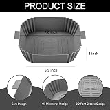 CNMTCCO Silicone Air Fryer Liners 2Pcs for Ninja Foodi 7.6L-9.5L view 3
