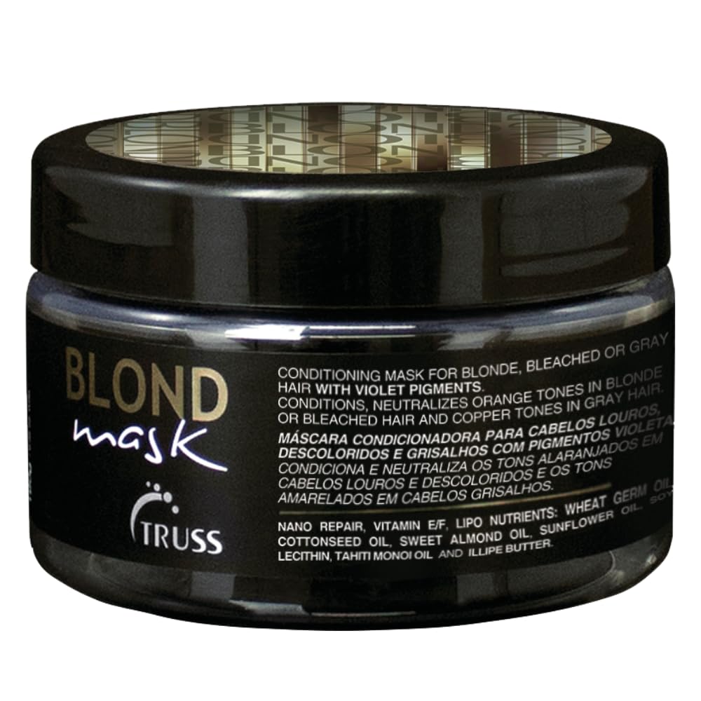 TRUSS Purple Hair Mask & Blonde Toner - Deep Conditioning Hair Treatment for Blonde, Bleached or Gray Strands - Neutralizes Orange & Yellow Tones - Restores Strength, Elasticity & Shine (6.35 oz)