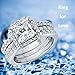 MABELLA Princess Sterling Silver Cubic Zirconia Wedding Engagement Ring Set Gifts for Women
