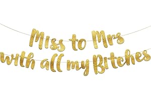 STERLING JAMES CO. Miss to Mrs Classy & Sassy Bachelorette Gold Glitter Banner - Bachelorette Party Decorations, Favors and Supplies
