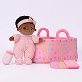 OUOZZZ Soft Black Baby Doll 25cm with Case & Accessories Girls Gift view 2