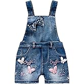 Yao Summer Little Girls Cotton Denim Bib Braces Rompers