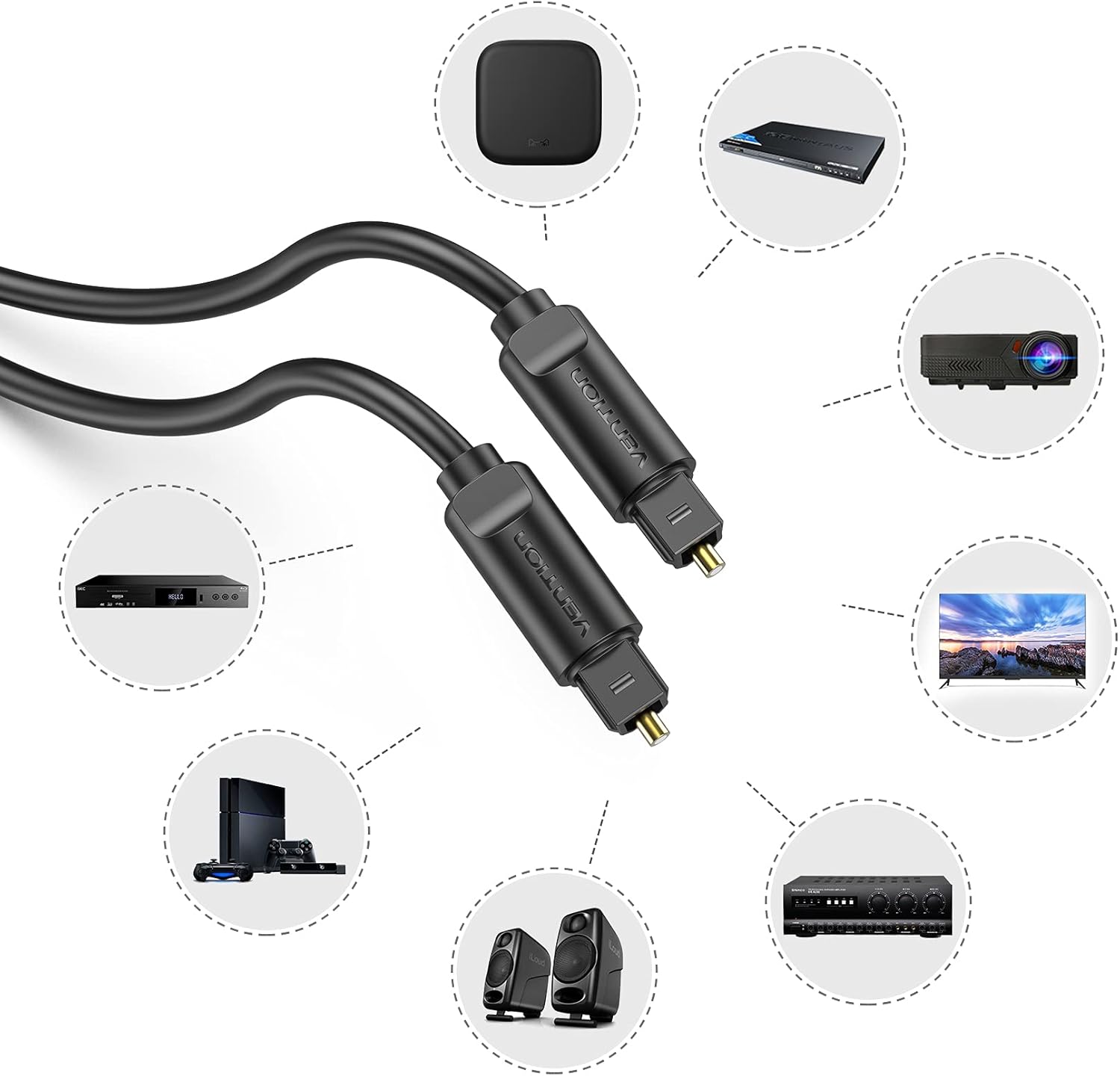 VENTION Optical Cable 3m Optical Audio Cable TOSLINK Cable Optical Digital Audio Cable fibre optical cable for soundbar to tv,Home Theater - Image 5