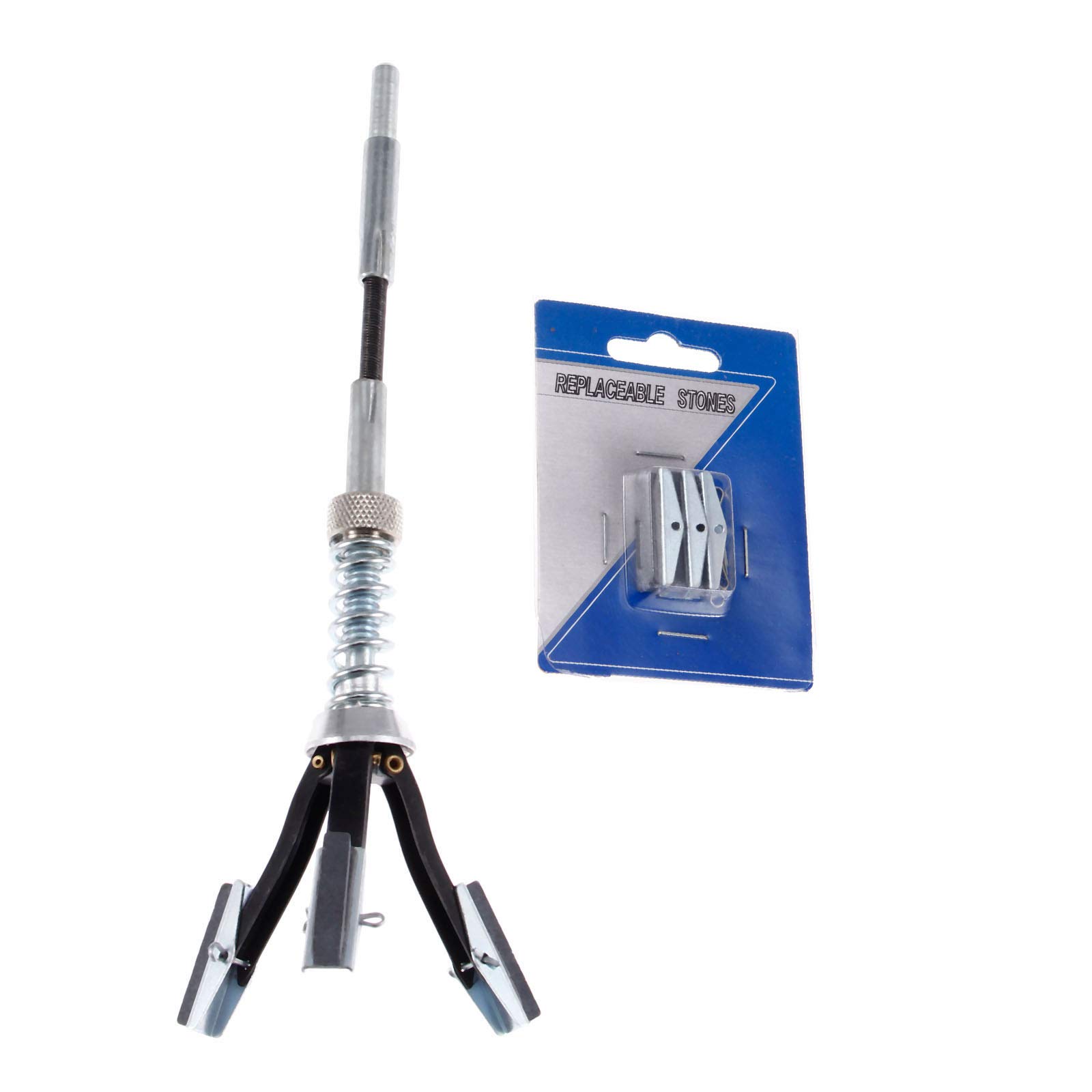 gohantee Engine Cylinder Hone Adjustable Deglazer 3/4" to 2-1/2" Diameter with 3-Piece 1-1/8" Long Stones 220 Grit Car Engine Cylinder Grinding Brake Hone Shaft Tool