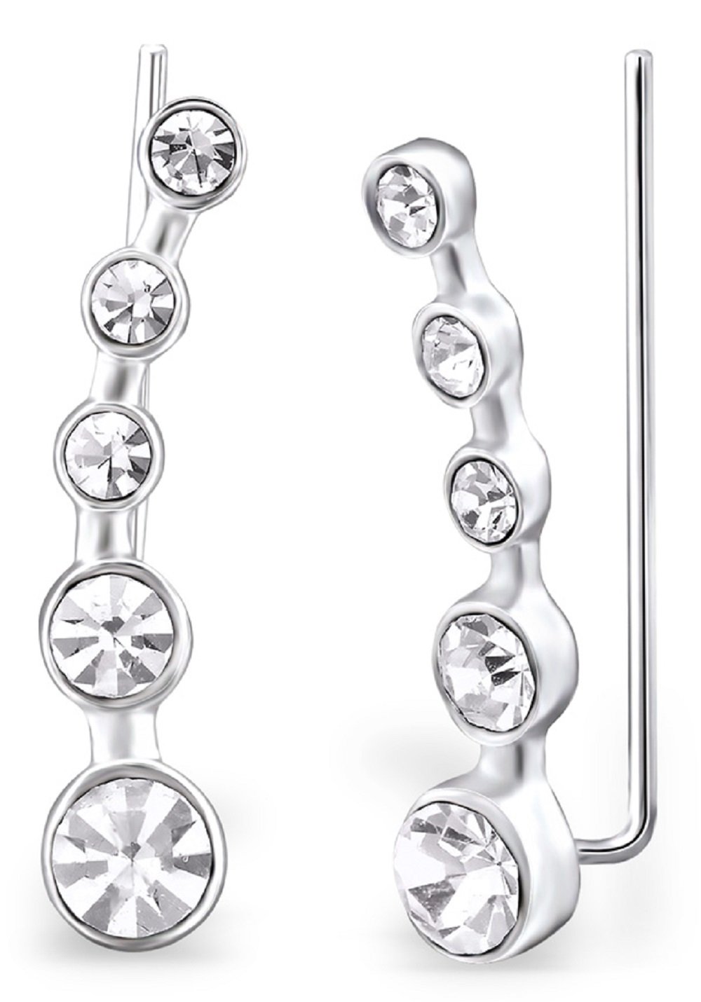 The Rose & Silver Company Women 925 Sterling Silver Circle Ear Climber Earrings