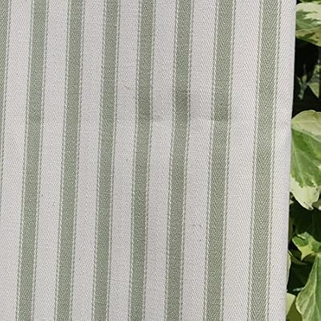 Acomb Ticking Stripe Curtain Fabric Ocean Green Colour Per
