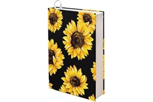 Dolyues Black Sunflower Book Cover Hard Books Cover for Paperback, Flowers Floral Print Textbook Cover Book Protector Tablet Pc Case Cover for Adult Womne Girly