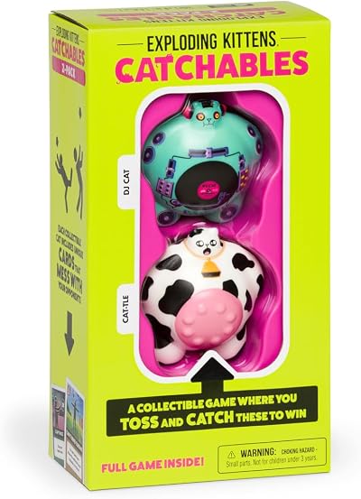Exploding Kittens CATchables DJ Cat & Cattle Cat Toy Tossing Game