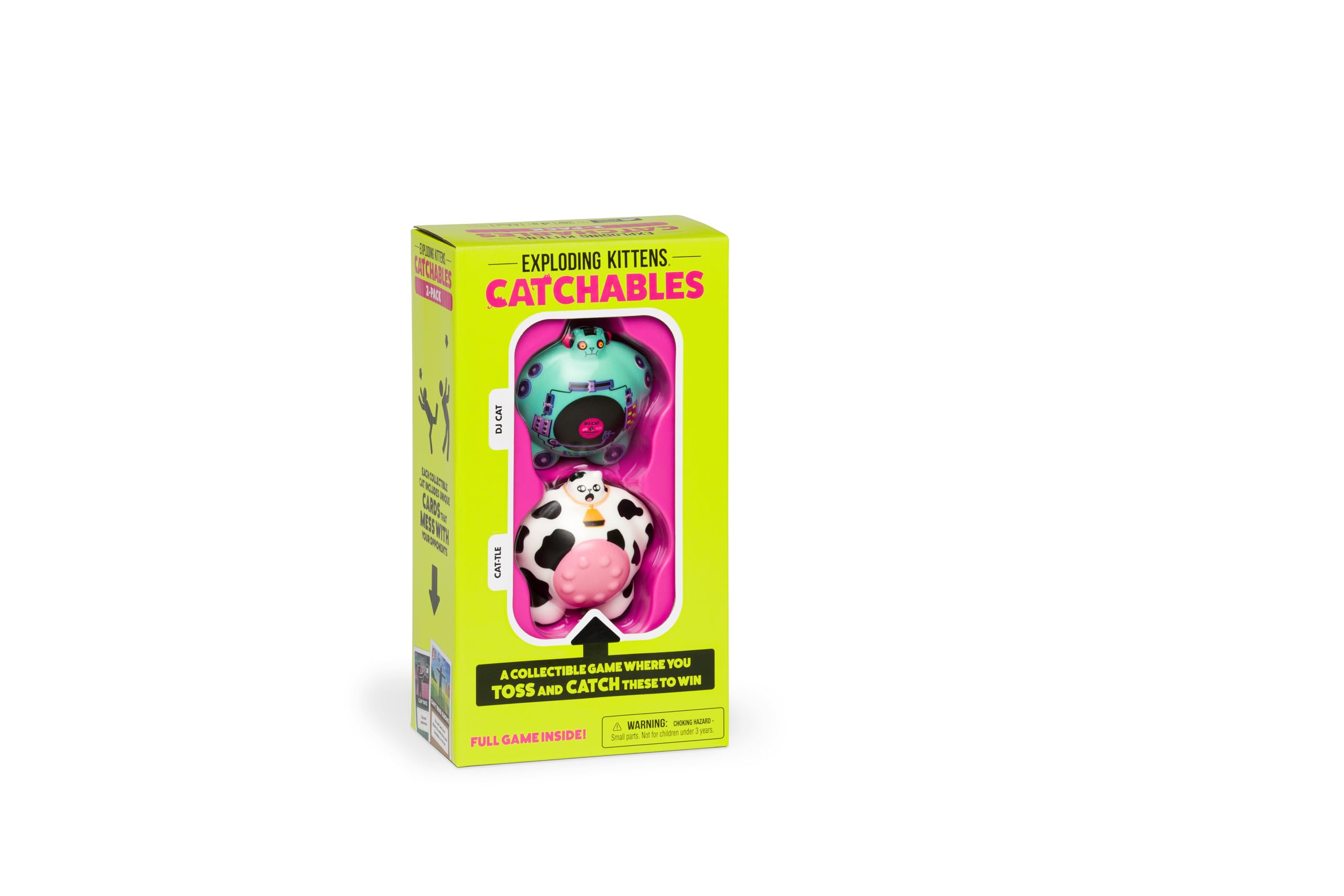Exploding Kittens Catchables #4: DJ Cat & Cattle Cat, Collectible Toy Tossing Games for Adult & Kids Ages 8+, Fun Family Games, Ideal for Party & Travel