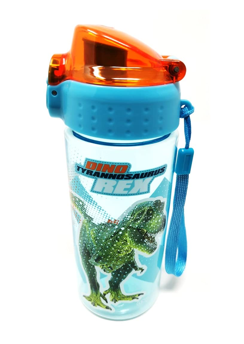 Leak-proof Children's Water Bottle, Drinks Bottle, Shatterproof, Lightweight, Made of Tritan Carbonated Dioxide, BPA-Free, 500 ml, for School, Kindergarten, Sports (Dinosaur Dino)