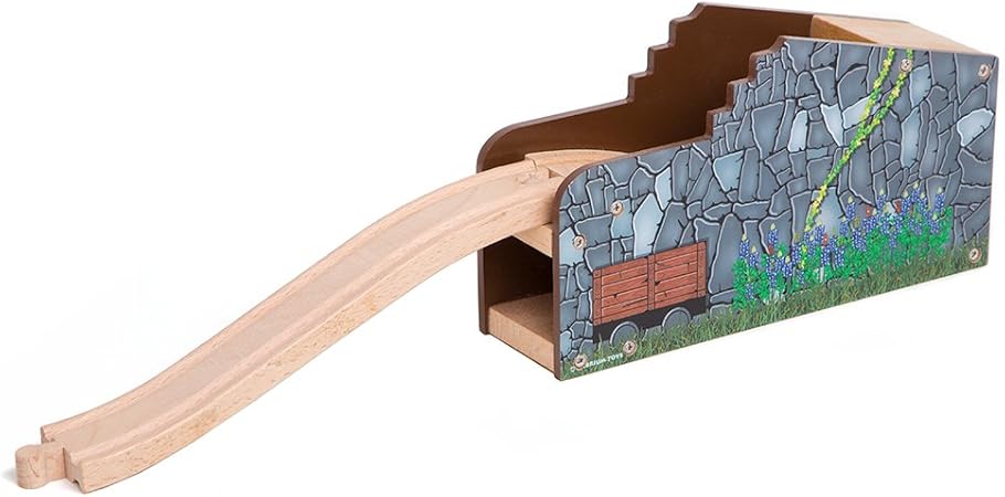 wooden train set tunnel
