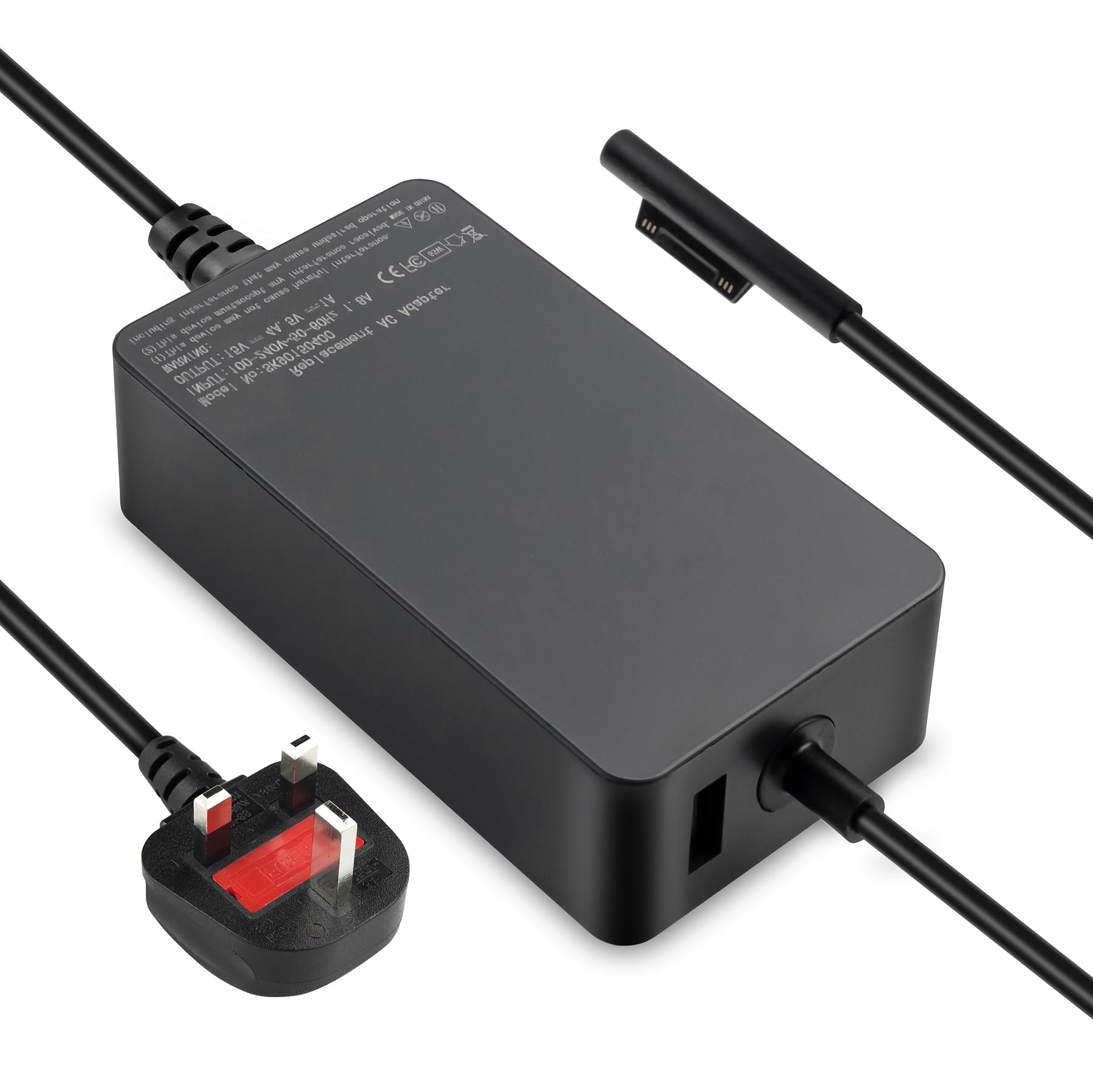 65W Charger Compatible with Microsoft Surface Pro Charger, Surface Pro 3/4/ 5/6/7/8/9/10/11/X, Surface Laptop 1/2/3/4/5/6/7 Surface Book 1/2 Surface Go 1/2/3 Windows Power Supply Adapter