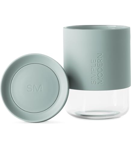 JOCO 12oz Travel Friendly Eco-innovative Borosilicate Reusable Classic Glass Coffee Cups, Microwave Safe Travel Coffee Cup, 100% Plastic Free Thermal