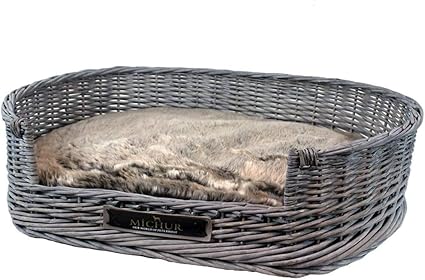 Michur Grace Lit Pour Chien Lit Pour Chat Panier Pour Chien Canape Pour Chien Saule Rotin Gris Disponible En Differentes Tailles Amazon Fr Animalerie