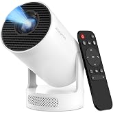 Mini Projector with WiFi 6 and Bluetooth 5.4, Portable Projector 4K Support, 180 ANSI, 5W Soundbase Speaker, Auto Vertical Keystone 210&deg;Rotatable Smart Proyector for Movie Home Outdoor