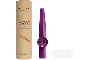 WANDIC Kazoo With 3 Pcs Diaphragms, Purple Metal Aluminum Alloy Musical Instrument, Good Companion for Guitar, Ukulele and Vi