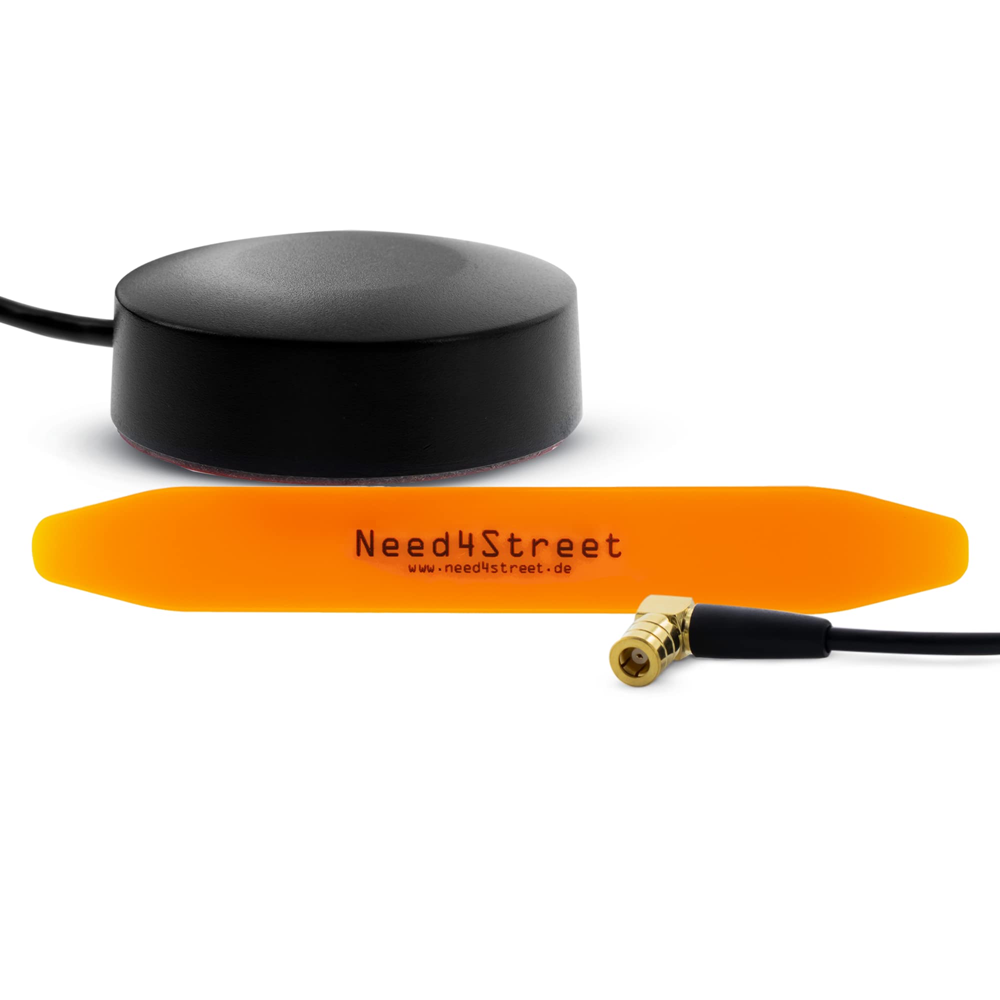 Need4Street DAB+ antenna for retrofitting the car radio, SMB connector, cable length 250cm, car antenna with amplifier for best reception