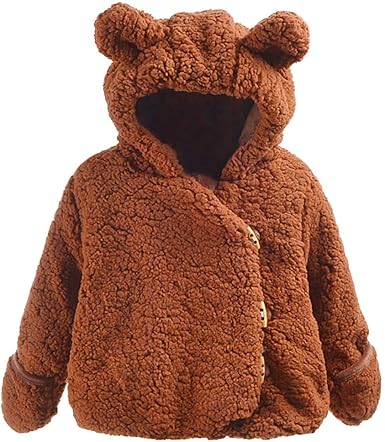 brown fuzzy jacket with hood