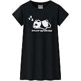 CYCHELRY Teen Girls Nightgowns-Loose Short Sleeve Sleepwear Cute Bear Nightdress Tween Pajamas Size 8-16