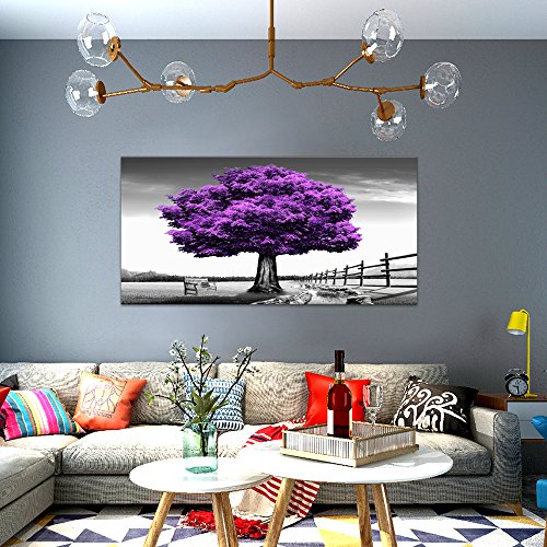 Wall Art for living Room Landscape Purple Tree Canvas Wall Decor 1