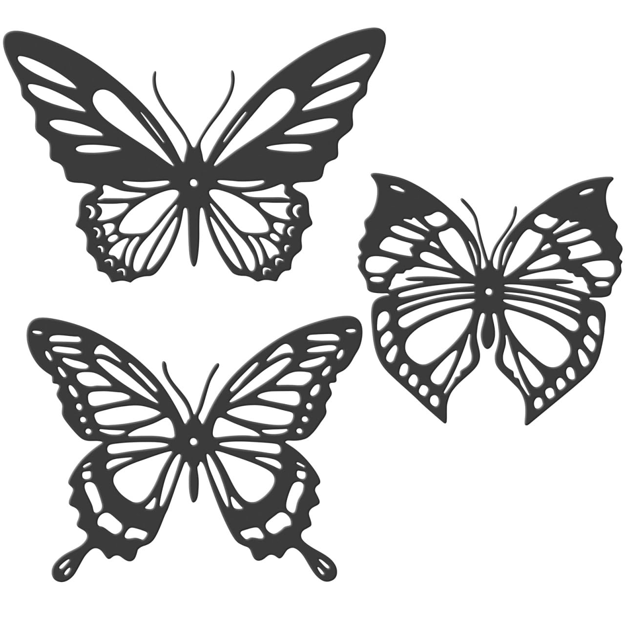 PRETYZOOM 3Pcs Metal Butterfly Wall Decor, Mural Butterflies Art Wall Decoration for Home, Garden, Living Room, Bathroom, Indoor, Outdoor Decor Accessories, 16X16CM