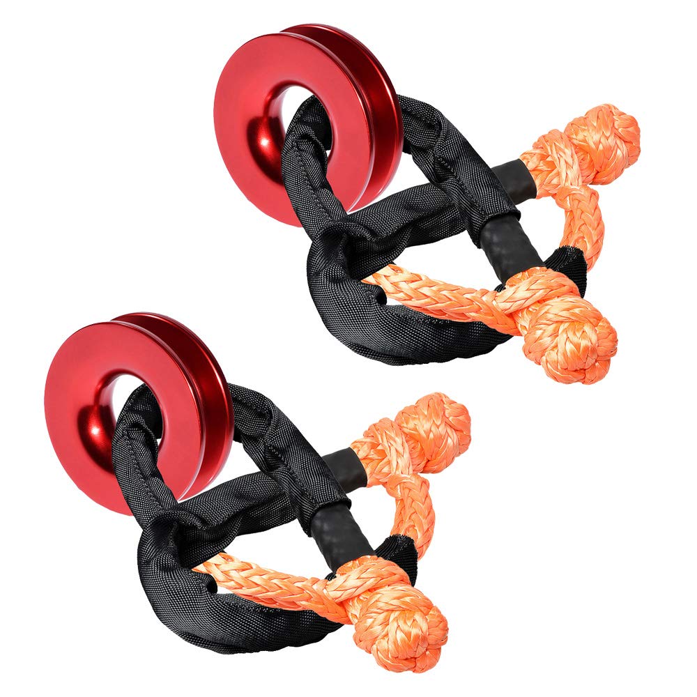 4pcs Orange 1/2" UHMWPE Synthetic Soft Shackle