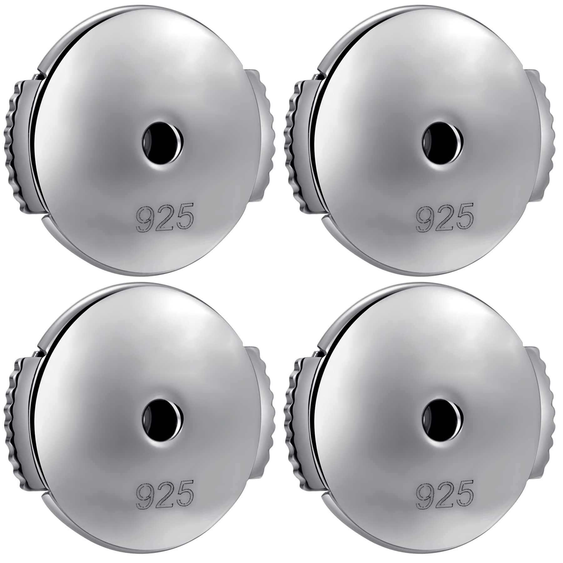 Earring Backs Locking Secure Earring Backs for Studs Sterling Silver Hypoallergenic Stud Earring Backs Safety Earring Backs Tight Universal Earring Backs La Pousette Flat Earring Backs for Studs