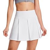 Yogipace Women's 15.5" Pleated Tennis Skirt, Athletic Skort with Built-in Shorts for Pickleball Golf Running, UPF 50+