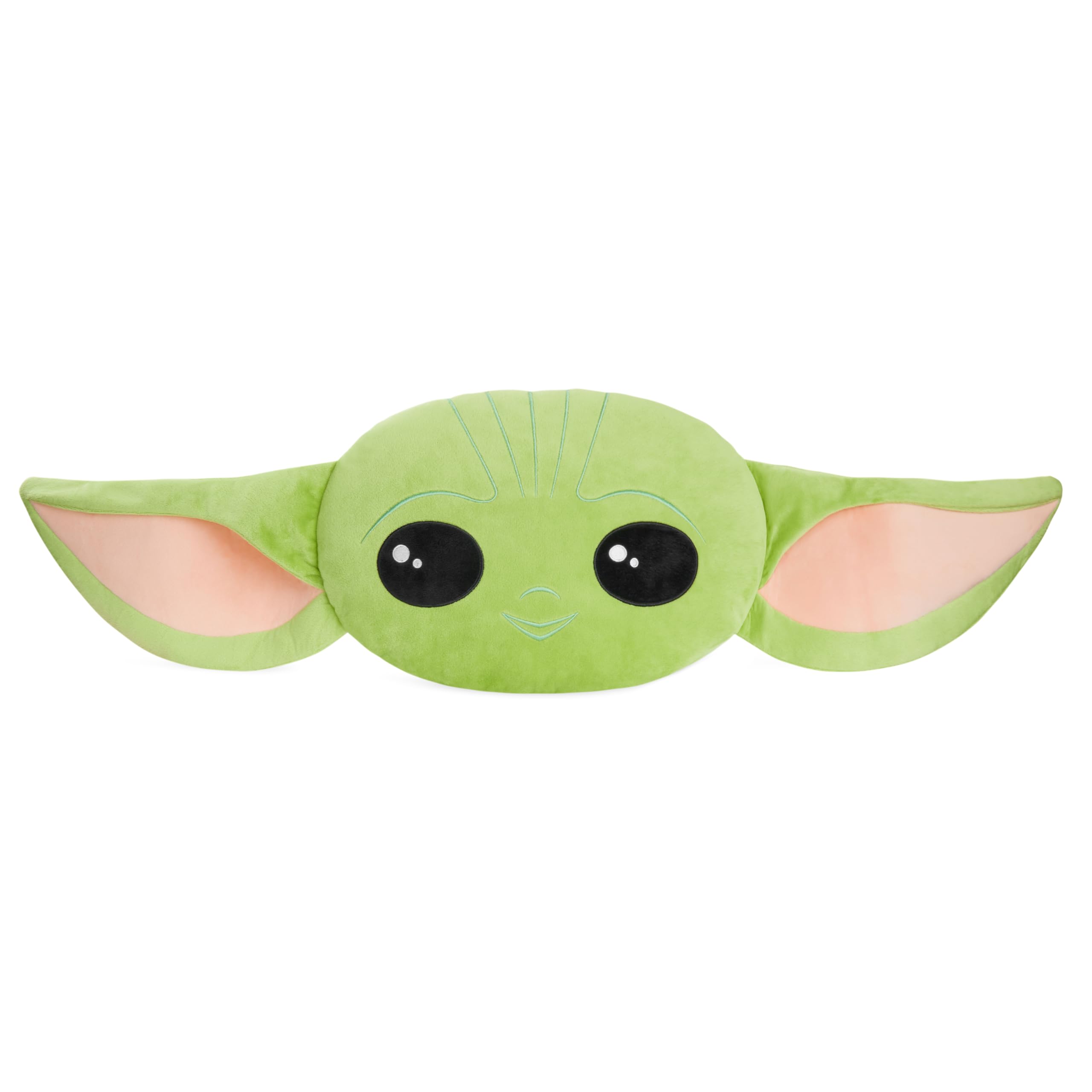 Disney Stitch 3D Plush Pillow Cushion for Sofa or Bed, Cute Kids Cuddle Cushion Soft Plushie Bedroom Accessories, Stitch Gifts for Kids (Green Baby Yoda)