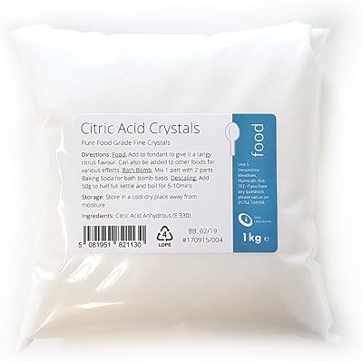 Intralabs Citric Acid 1kg - 100% Pure Food Grade Fine Crystals