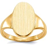 JewelryWeb 14k Yellow Gold Solid Back Signet Ring Size 6 Ring for Women
